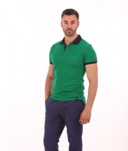 tricou barbati verde tip polo