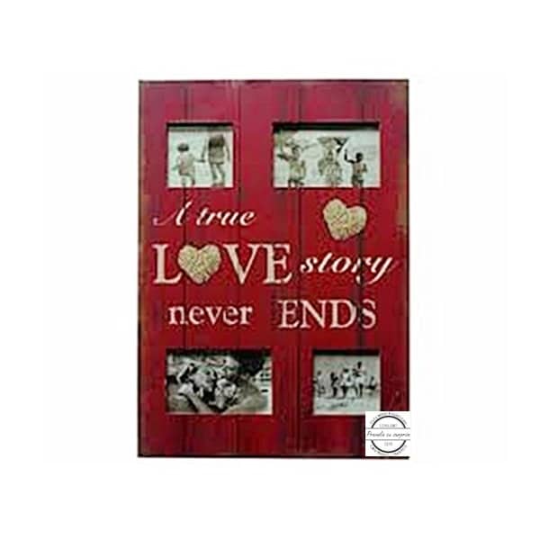 Rama foto multipla Retro Love Story 35 50 cm lemn mesaj dragoste